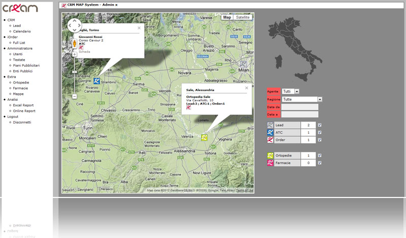 Rappresentazione geografica dei dati grazie a Google Map 